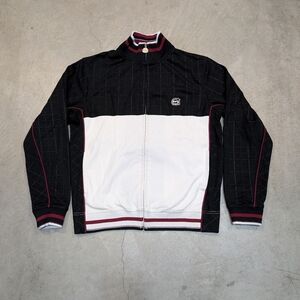 VTG Y2K Billabong Track Jacket Full Zip Men's L Black White Skater Grunge